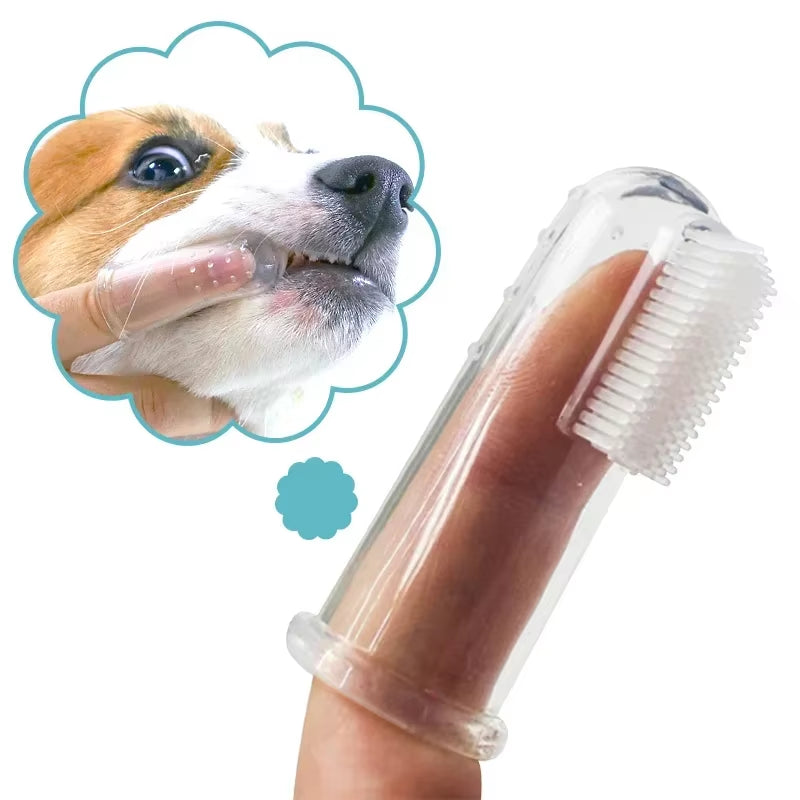 Premium Silicone Finger Toothbrush for Dogs and Cats - Effective Dental Care Tool for Bad Breath and Tartar Removal