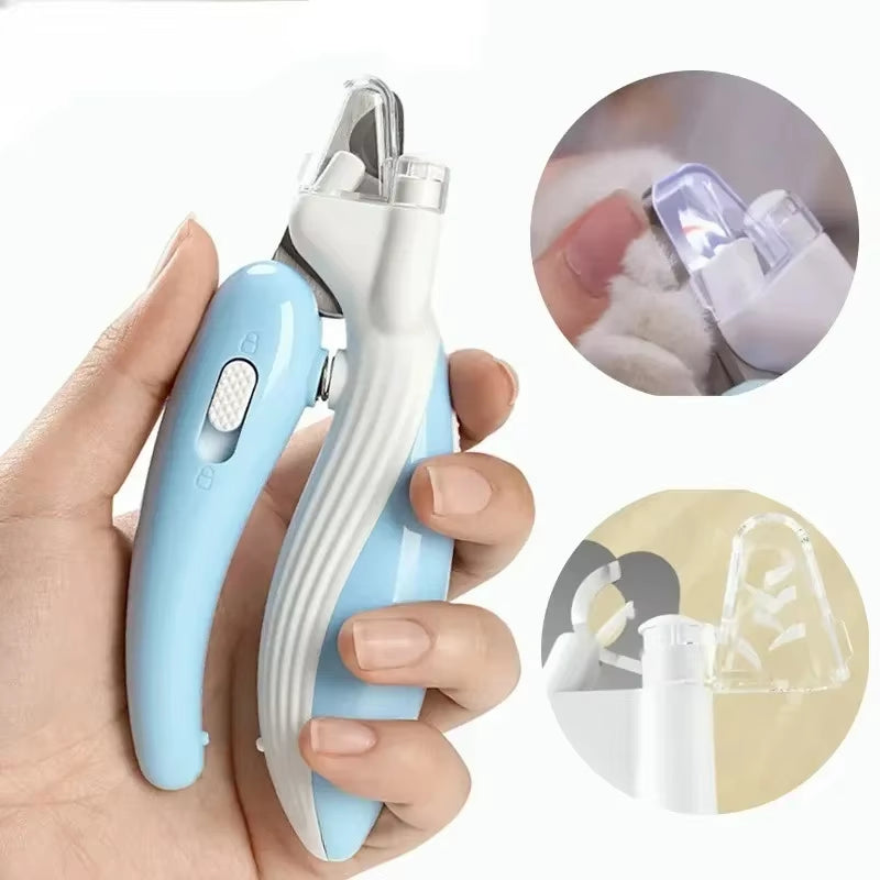 Professional Pet Nail Clippers with LED Light for Dogs, Cats, and Small Animals - Paw Grooming Scissors and Nail Trimmer