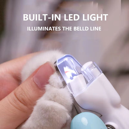 Professional Pet Nail Clippers with LED Light for Dogs, Cats, and Small Animals - Paw Grooming Scissors and Nail Trimmer