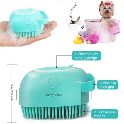 Multifunctional Silicone Bath Massage Brush for Dogs and Cats - Soft and Safe Pet Grooming Tool