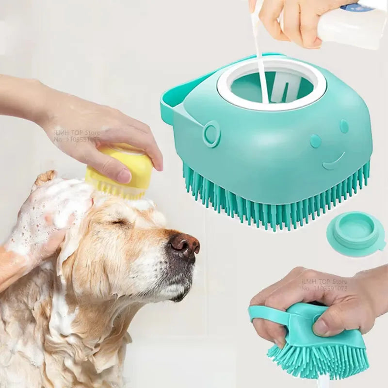 Multifunctional Silicone Bath Massage Brush for Dogs and Cats - Soft and Safe Pet Grooming Tool